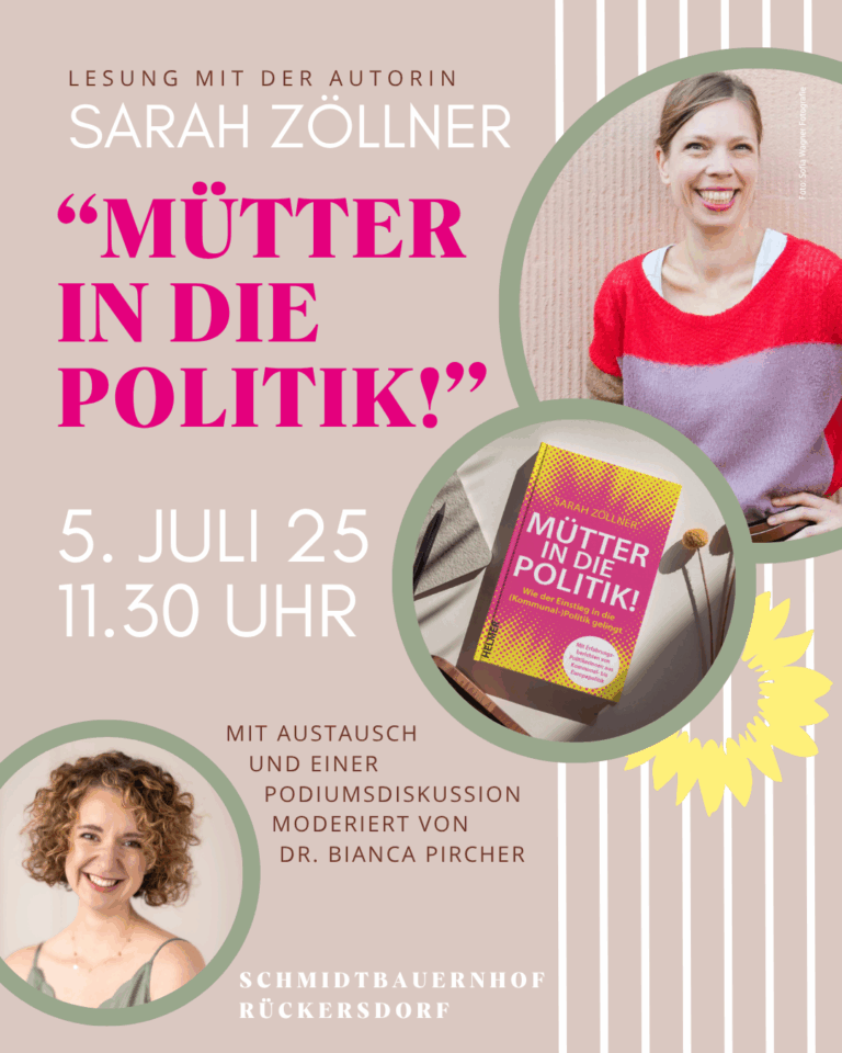 „Mütter in die Politik!“ – Lesung und Gespräch mit Sarah Zöllner in Rückersdorf