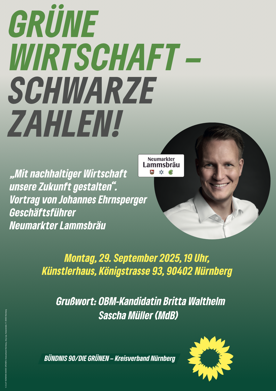 Herzliche Einladung nach Nürnberg: Grüne Wirtschaft – Schwarze Zahlen