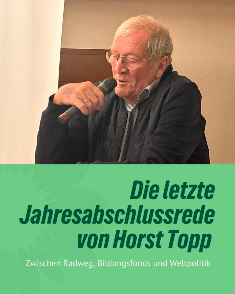 „In seinen Worten lag oft mehr Zukunft als in so mancher Planungsvorlage“ – Horst Topp hält seine letzte Jahresabschlussrede