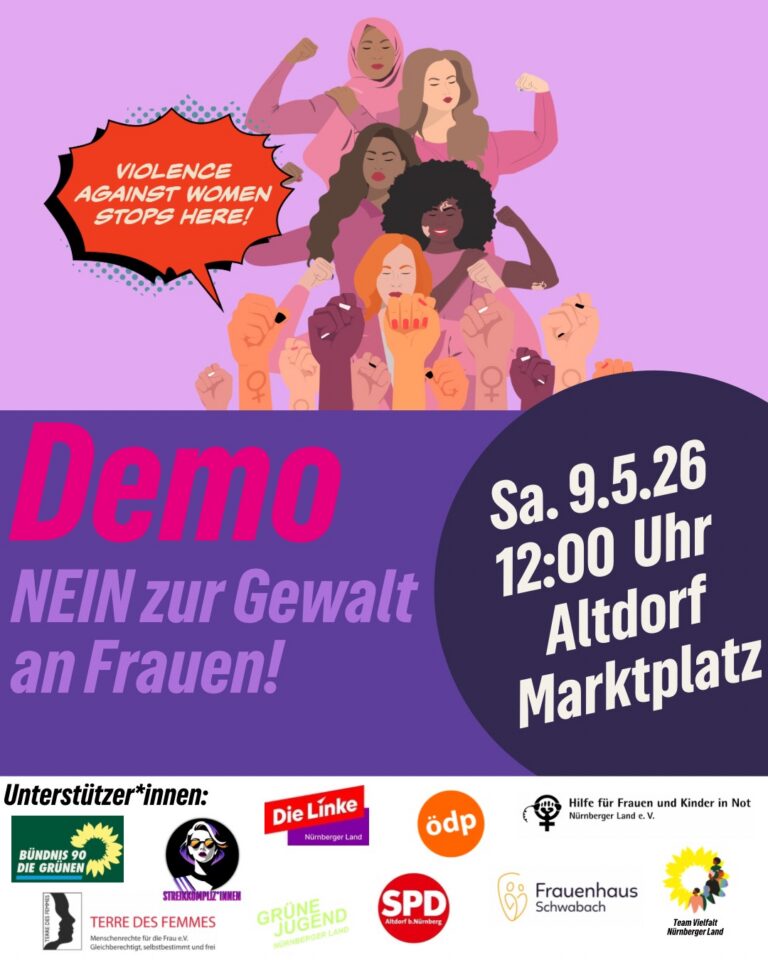 Wir werden laut! Kundgebung gegen Gewalt an Frauen am 9. Mai in Altdorf